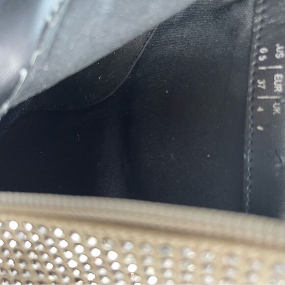 Aldo synthetic leather khaki rhinestones embellished ankle boots heels SZ6.6 - Picture 7 of 9